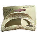 Camila Paris Cream Marble Curved Claw Clip, Handmade in France