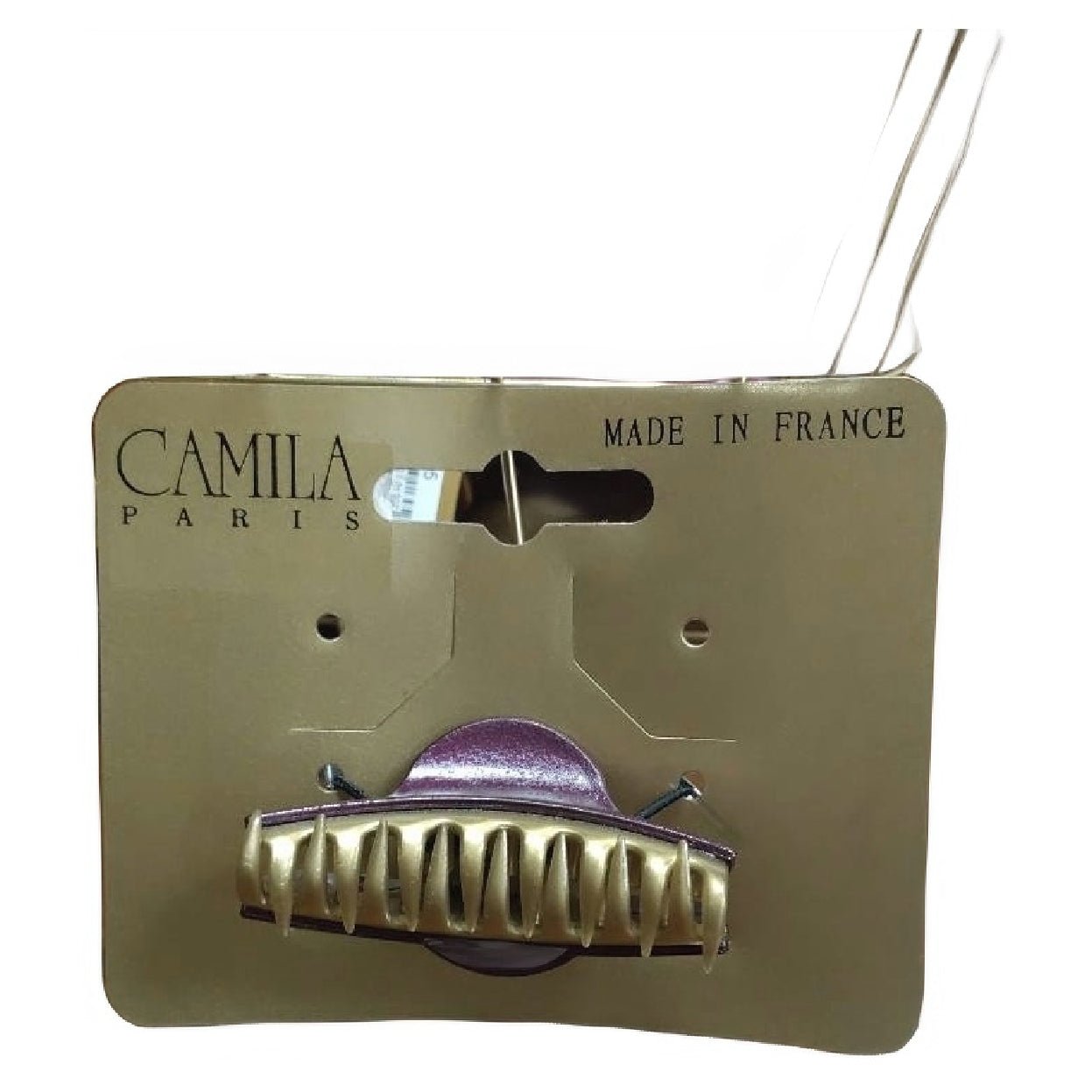 Camila Paris Gold & Plum Metallic Claw Clip, Handmade in France