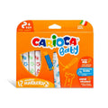 Carioca Jumbo Washable Felt Tip Pens for Ages 2+ 12 Count