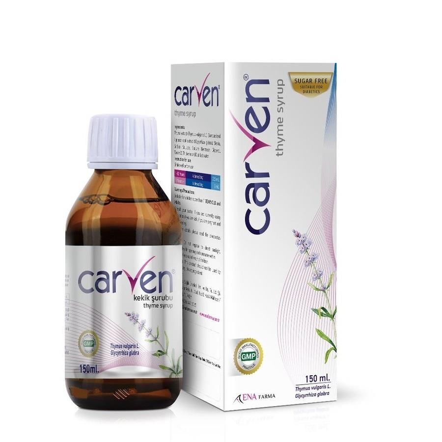 Ena Farma Carven Sugar-Free Thyme Syrup for Wellness 150 ml