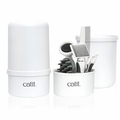 Catit Short Hair Cat Grooming Kit with Brush & Scissors