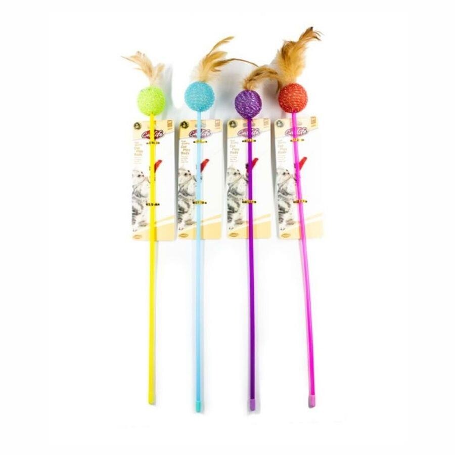 Catlife Feather Ball Cat Wand Toy for Active Play 70cm