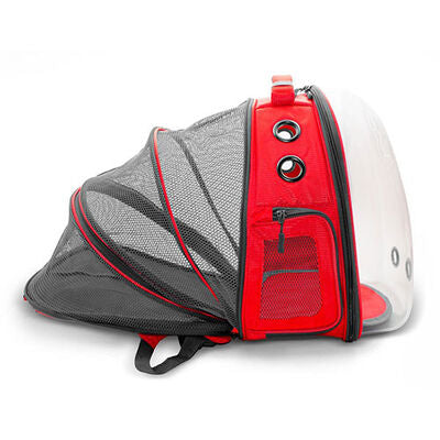 Cattie Red Mesh Astronaut Pet Carrier Backpack 25x60x40 cm