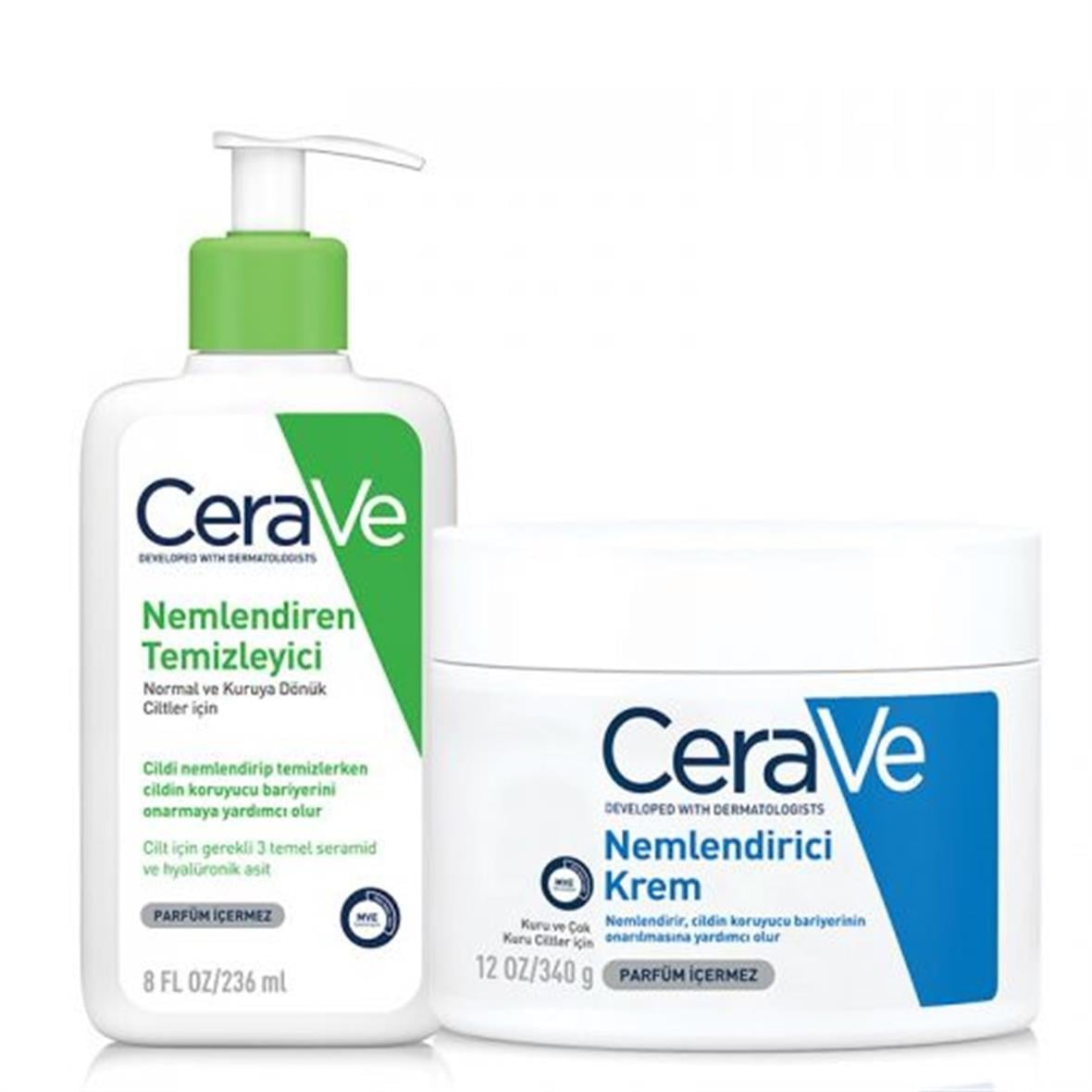CeraVe Dry to Very Dry Skin Care Set Cleanser & Moisturizer 2pc