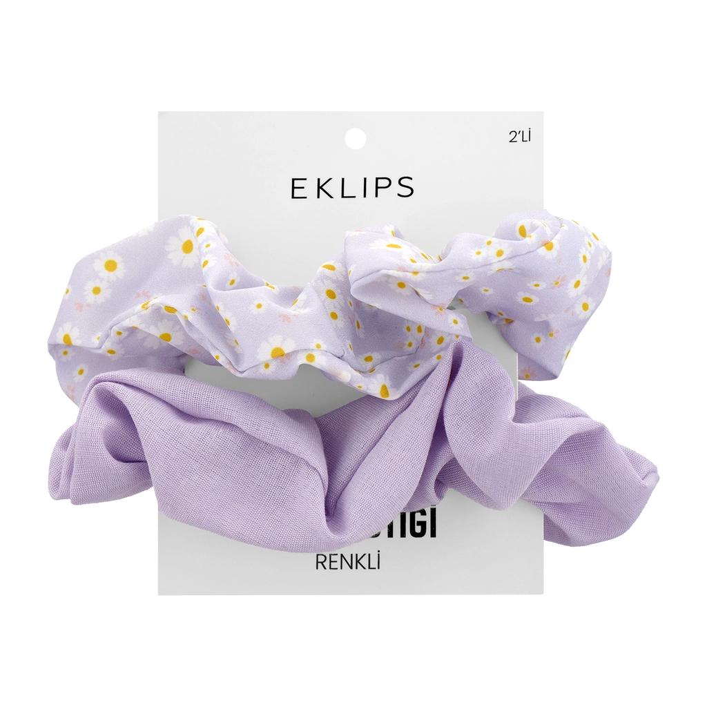 Eklips Daisy Hair Elastic Set Lilac Floral Design 2 Count