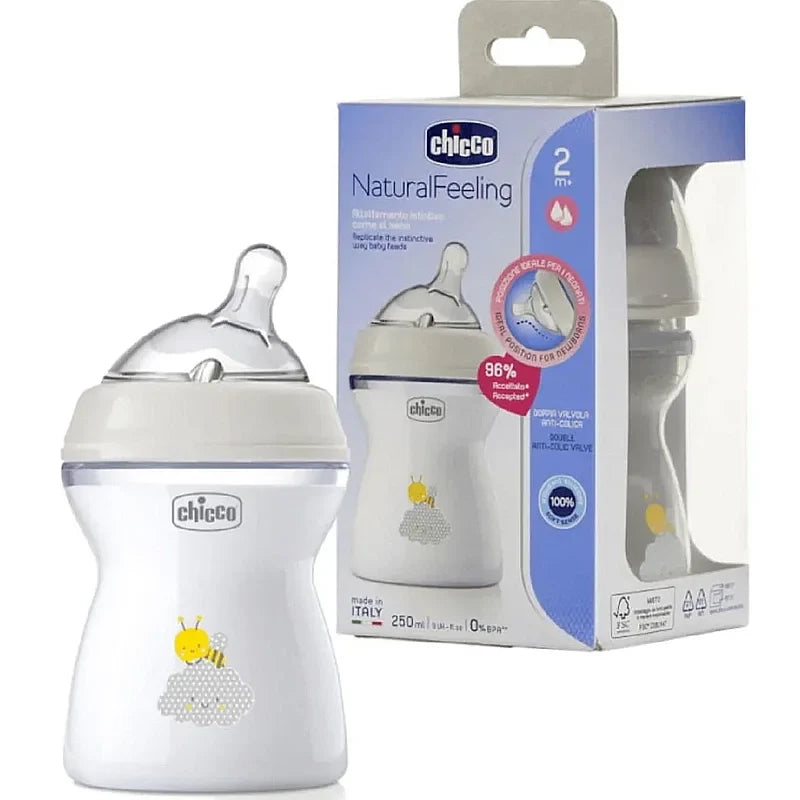 Chicco Natural Feeling Baby Bottle Soft Silicone Nipple 250ml