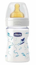 Chicco Well-Being Glass Baby Bottle with Rubber Nipple 150 ml