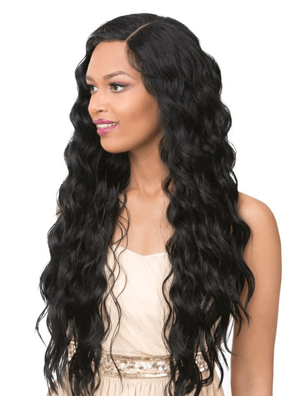 It's a Wig Ciao Bella 6" Deep Lace Part Heat Friendly Synthetic Wig, Black to Burgundy, Color TTPMIST99J