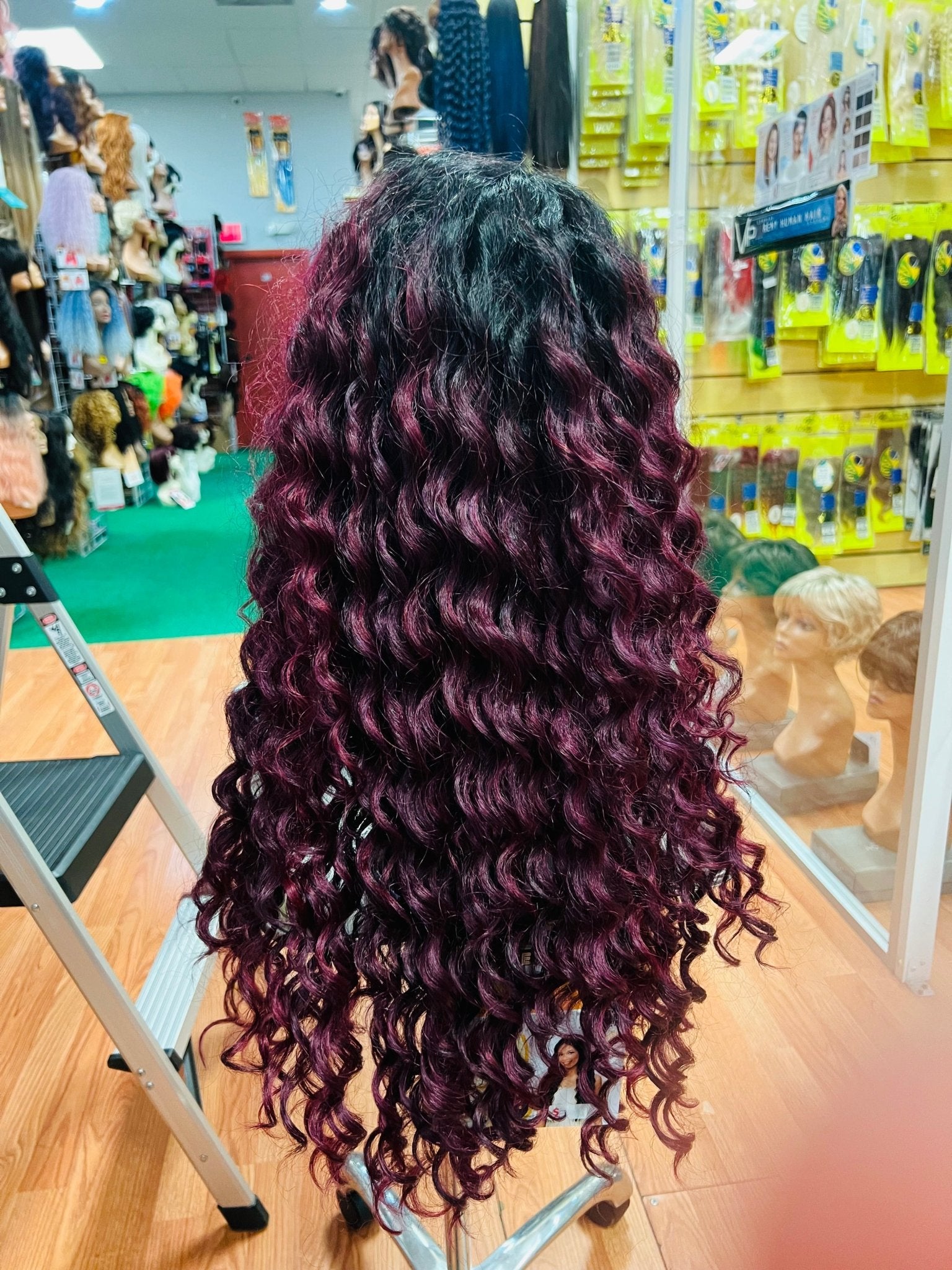 It's a Wig Ciao Bella 6" Deep Lace Part Heat Friendly Synthetic Wig, Black to Burgundy, Color TTPMIST99J
