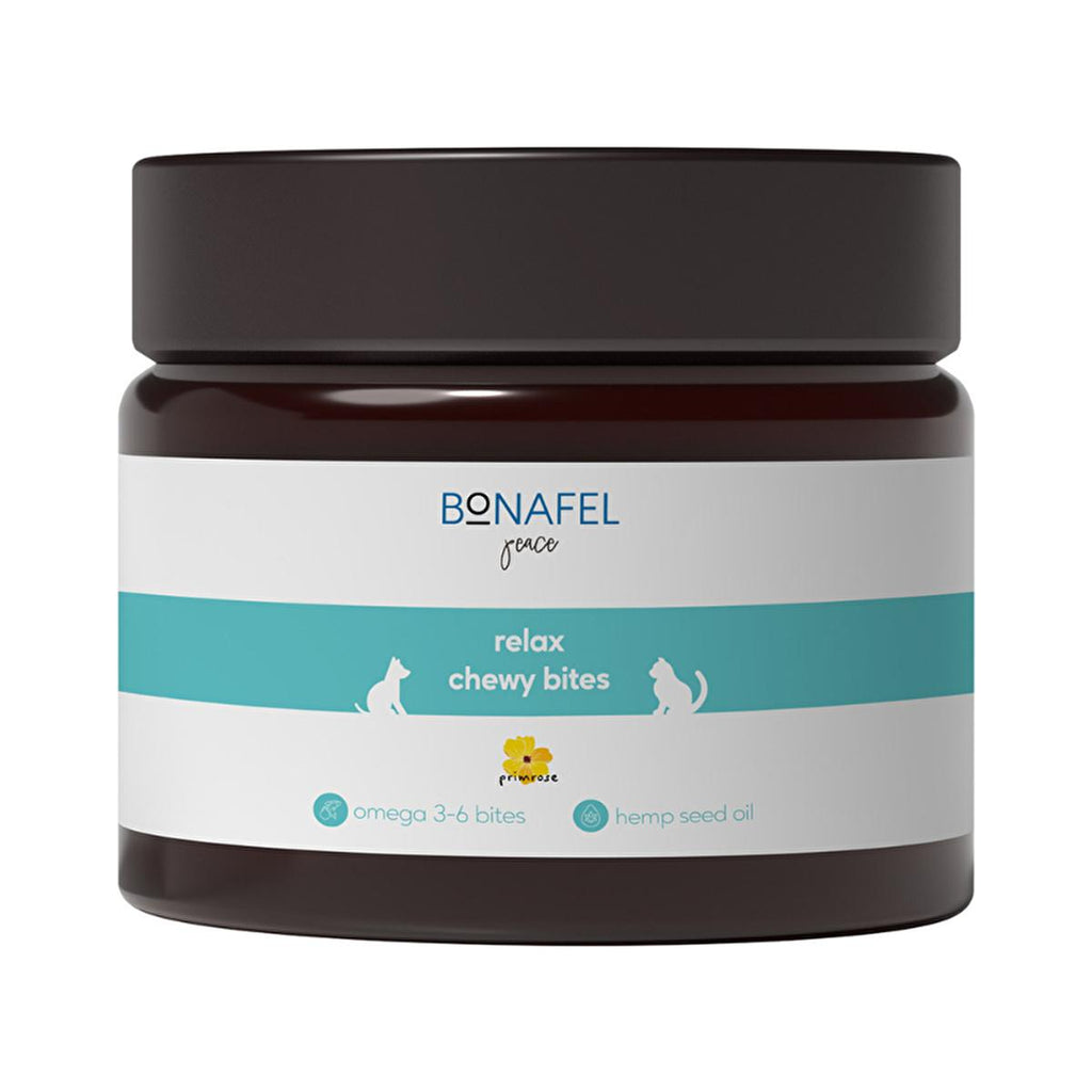 Bonafel Anti-Stress Chewable Tablets for Cats and Dogs - Natural Stress Relief, Omega 3-6 Supplement, Calming Treats for Pets