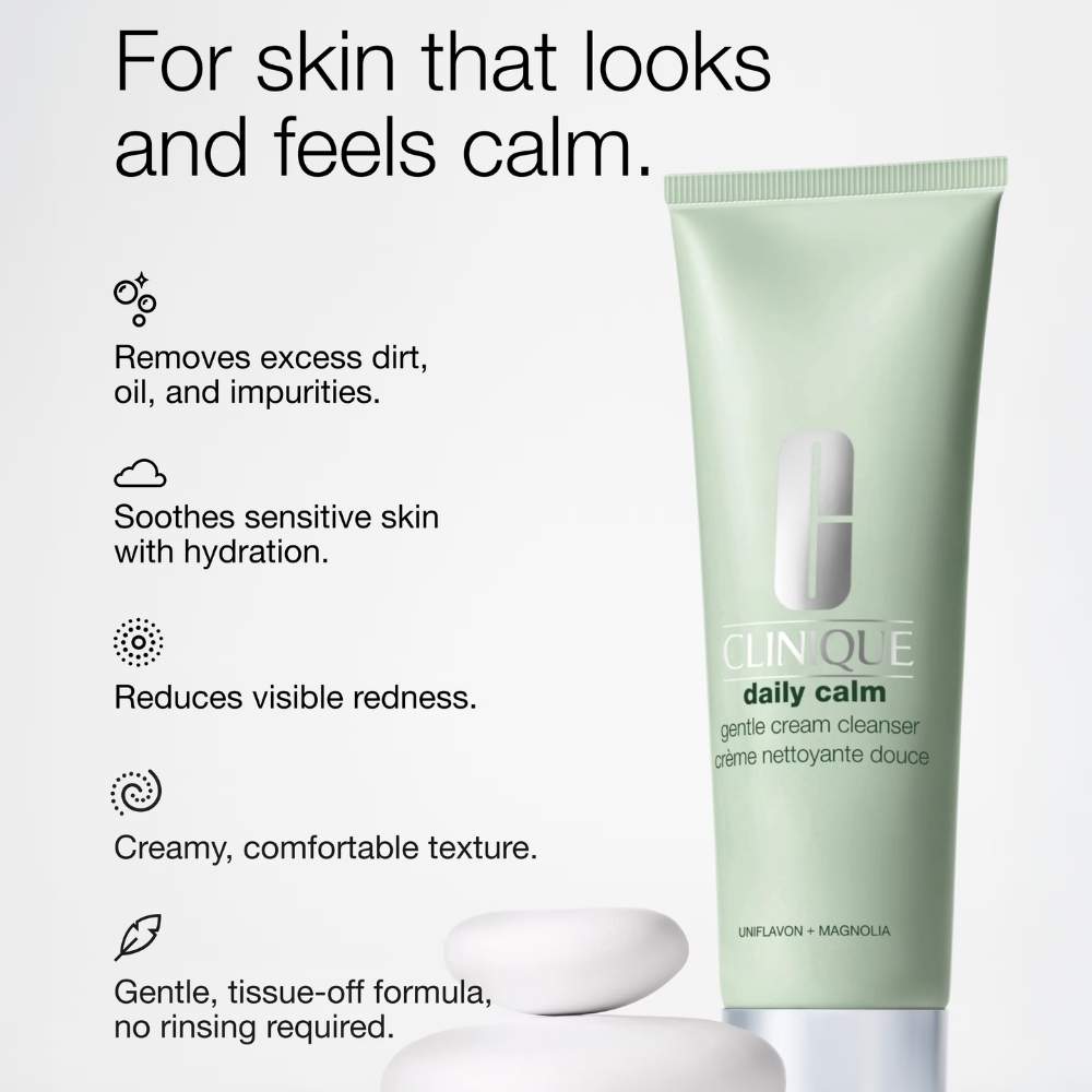Clinique Daily Calm Gentle Cleansing Cream Soothing Face Wash 125ml