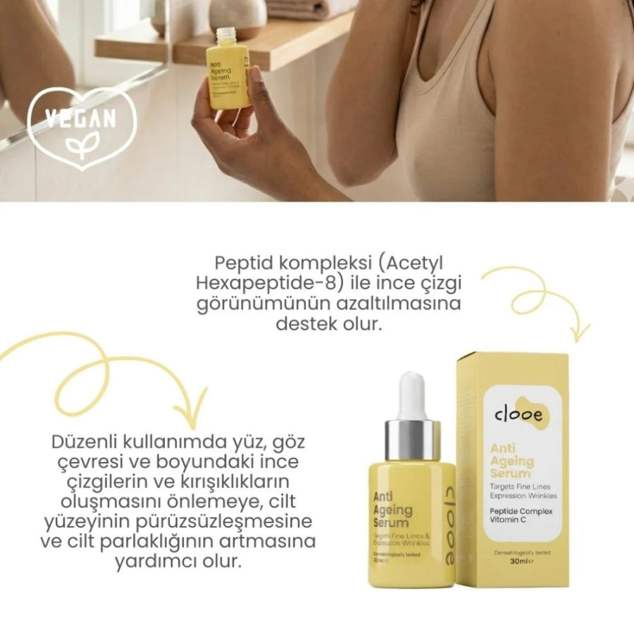 Clooe Natural Age-Defying Facial Serum for Smooth Skin 30 ml