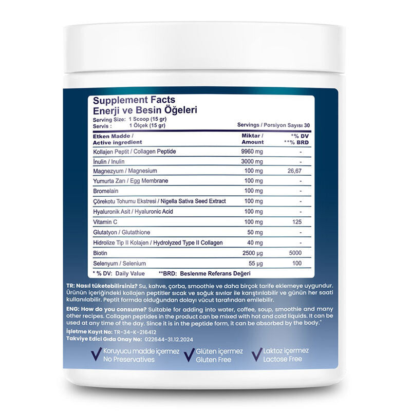 CollagenZ Collagen Peptides Pineapple Flavor Supplement 450g