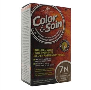 Color & Soin 7N Hazelnut Blonde Hair Dye for Radiant Shine 135ml