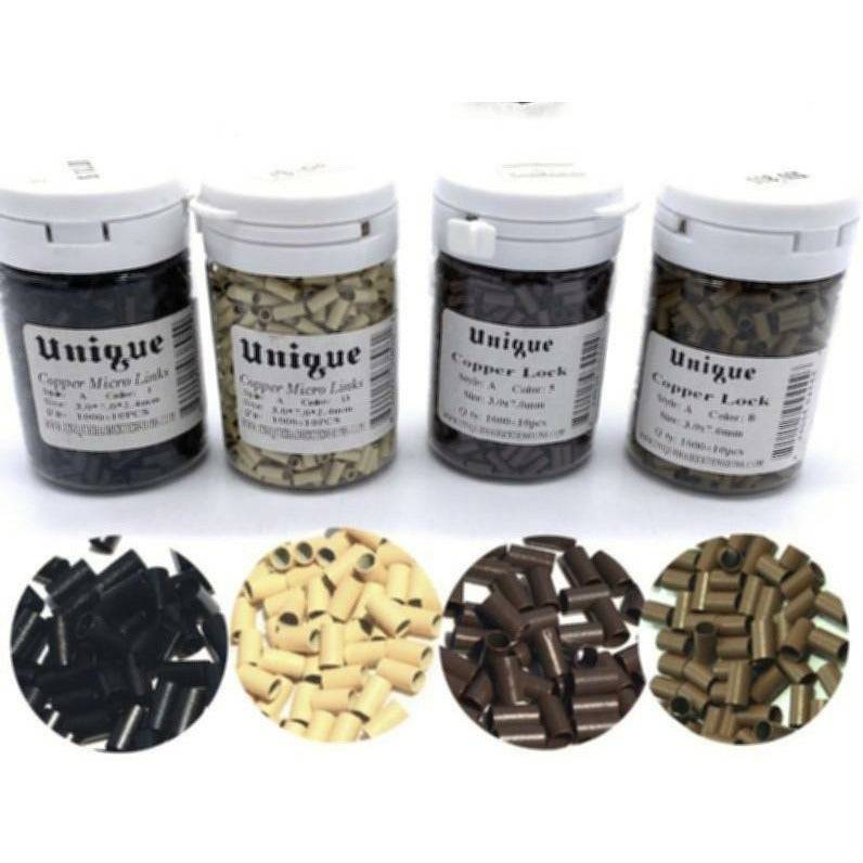 Unique Copper Micro Link Style "A" Size 3.0 x 7.0 x 2.4 mm 1 Bottle (1,000 pieces)