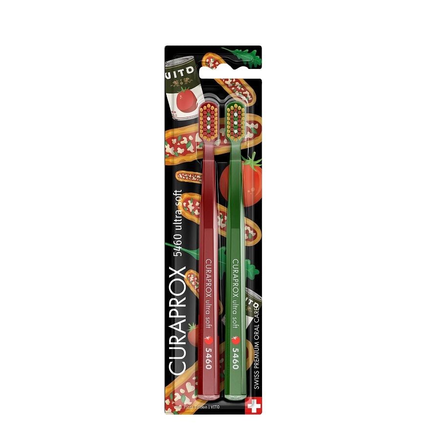 Curaprox 5460 Ultra Soft Toothbrush Pizza Edition 2-Pack