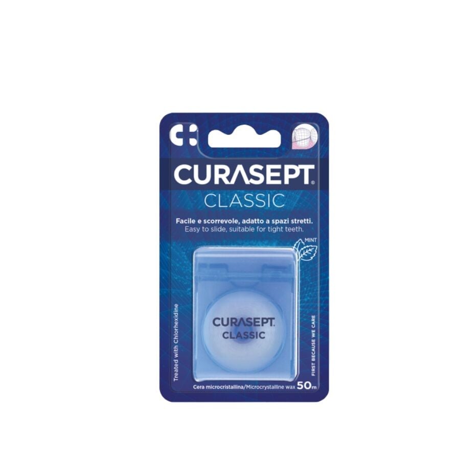 Curasept Floss Classic Waxed Chlorhexidine Dental Floss 50m