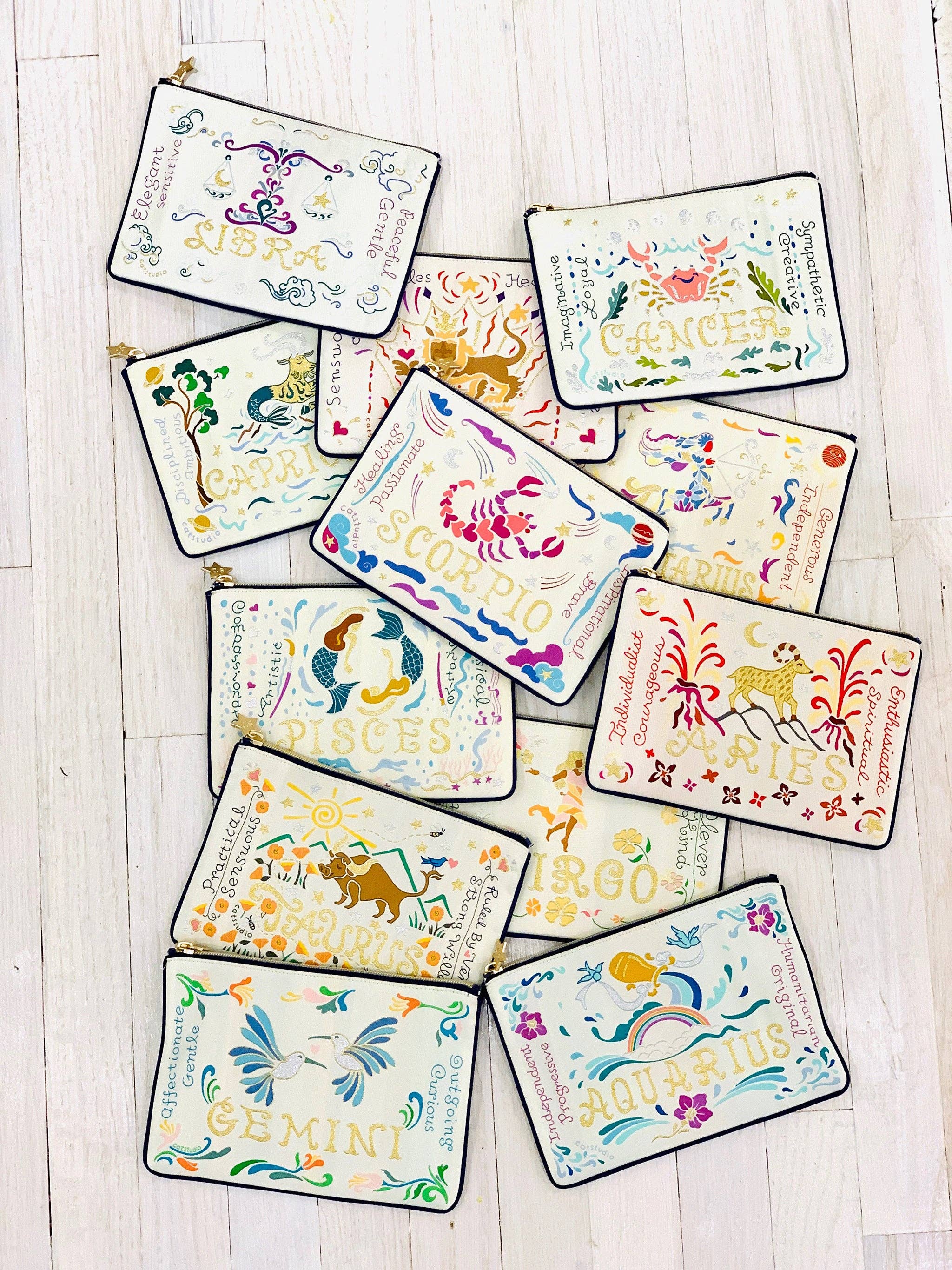 catstudio - Scorpio Astrology Zip Pouch