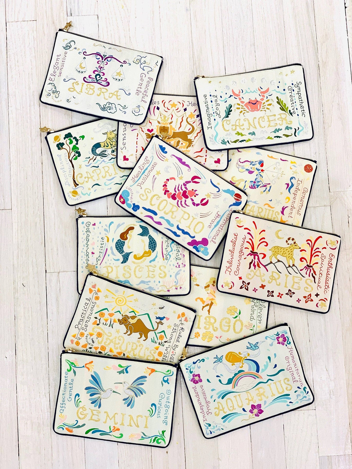 catstudio - Aries Astrology Zip Pouch