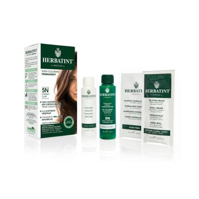 Herbatint Light Chestnut 5N Hair Dye: Natural, Ammonia & Paraben-Free Gray Coverage, Herbal Extracts for Sensitive Scalp