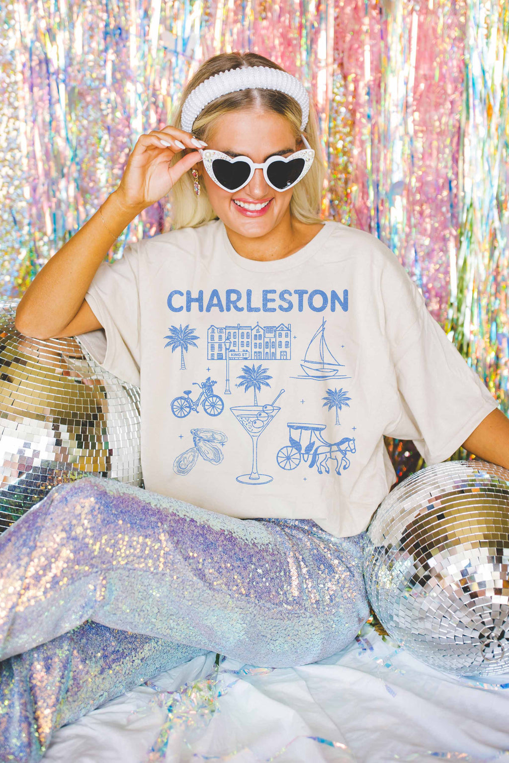 GOOD DAY STREET - CHARLESTON OVERSIZED TEE: WHITE / M/L