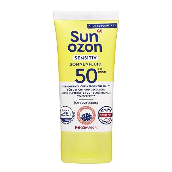 Sunozon Vegan Sunscreen Face Cream 50SPF - Sensitive Skin, Moisturizing & Anti-Aging, Dermatologically Tested, 1.69 fl oz