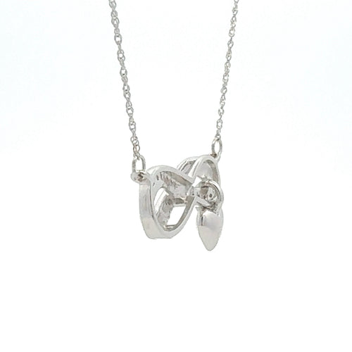 .04ct Diamond Cross Religious Pendant Sterling Silver