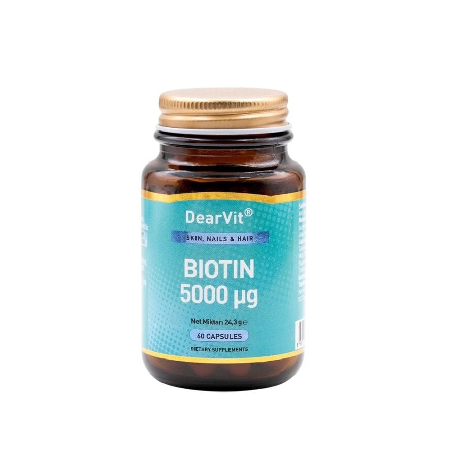 Dearvit Biotin 5000 mcg High Potency Supplement 60 Capsules