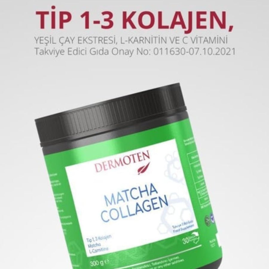 Dermoten Matcha Collagen Powder with Vitamin C 300g