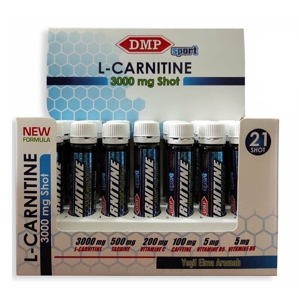 DMP Sport L-Carnitine 3000mg Green Apple Energy Shots 21 x 25ml
