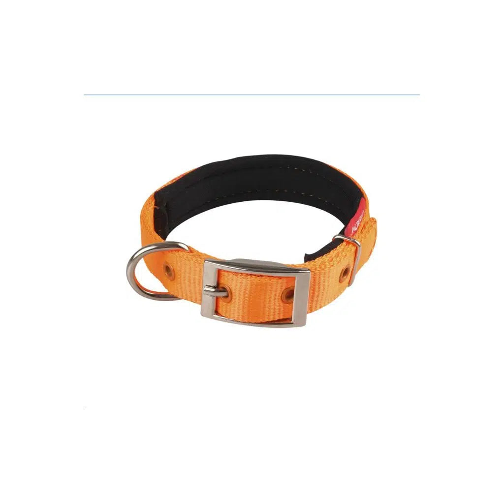 Doca Soft Woven Orange Dog Collar Comfortable Fit 50 cm