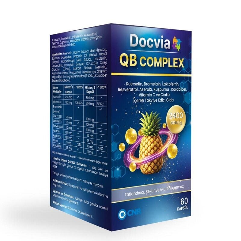 Docvia QB Complex Dietary Supplement with Quercetin 60 Capsules