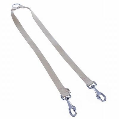 Doggie Woven Double Dog Leash Coupler Khaki 2.5x70cm