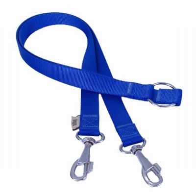 Doggie Woven Dual Dog Leash Coupler Royal Blue 2.5x70cm