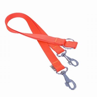 Doggie Woven Dual Dog Leash Coupler in Orange 2.5x70-60 cm