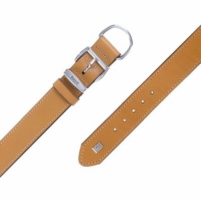 Doggie Comfort Leather Dog Collar Camel 3.5x55 cm