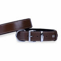 Doggie Comfort Leather Dog Collar Brown Adjustable 4x55cm