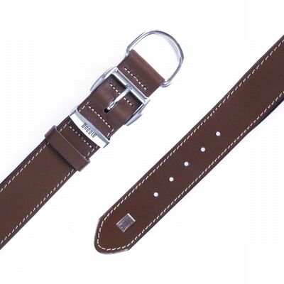 Doggie Comfort Leather Dog Collar Brown Durable Design 60cm