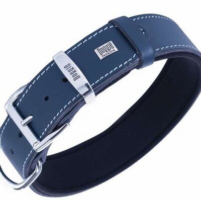 Doggie Comfort Leather Dog Collar Royal Blue 3.5x60 cm