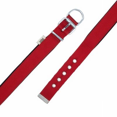 Doggie Comfort Woven Red Dog Collar for Large Breeds 5x65 cm