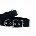 Doggie Comfort Woven Black Dog Collar for Large Breeds 57-65 cm