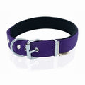 Doggie Comfort Woven Purple Dog Collar for Large Breeds 47-55cm