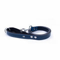 Doggie Comfort Classic Leather Dog Leash Royal Blue 2.5x120cm