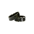 Doggie SBT Bone Print Leather Dog Collar Black M
