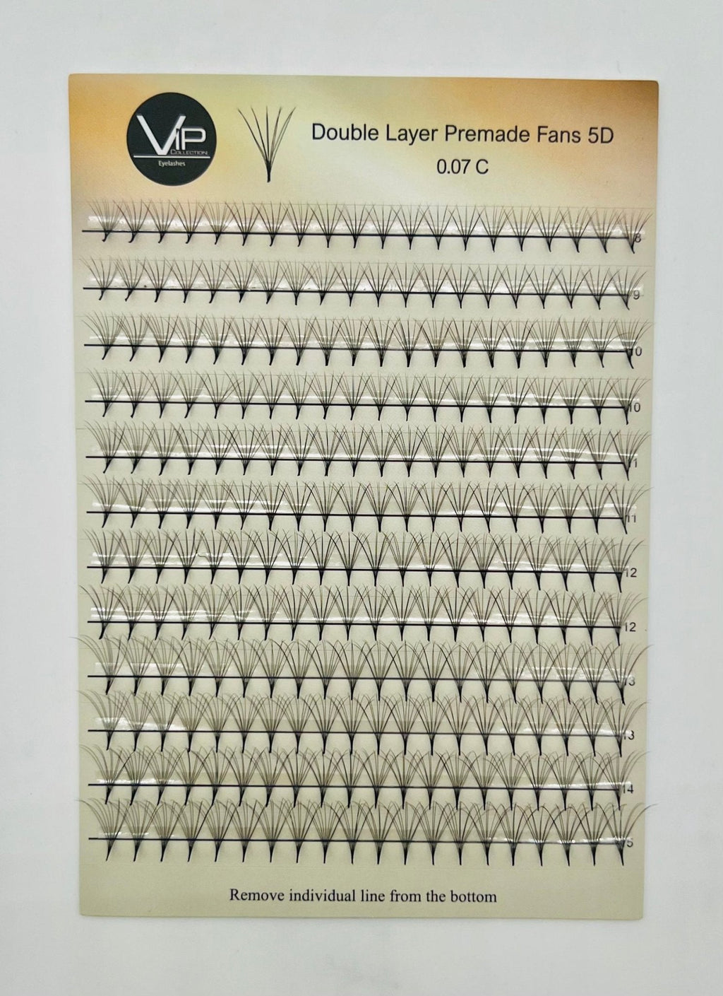 VIP Double Layer Premade Fans 5D / 8D Mix, 8-15mm