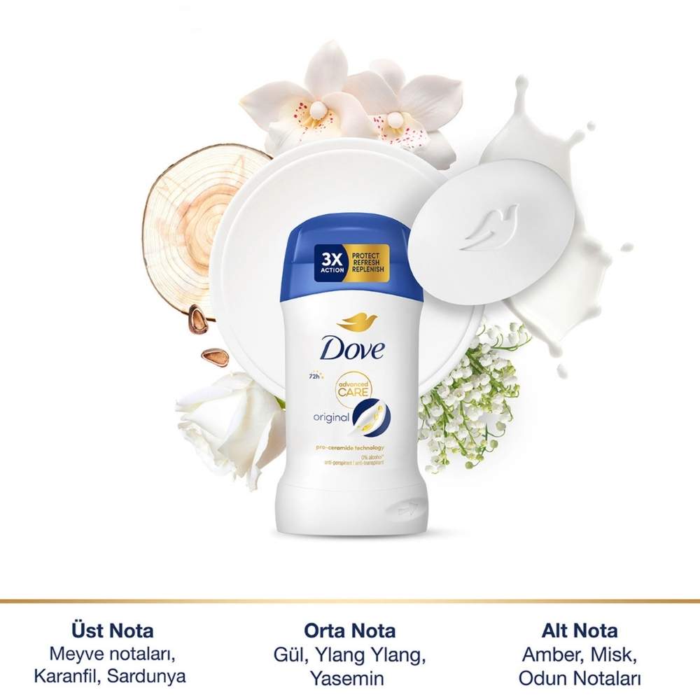 Dove Original Deodorant Stick for 48H Odor Protection 50ml