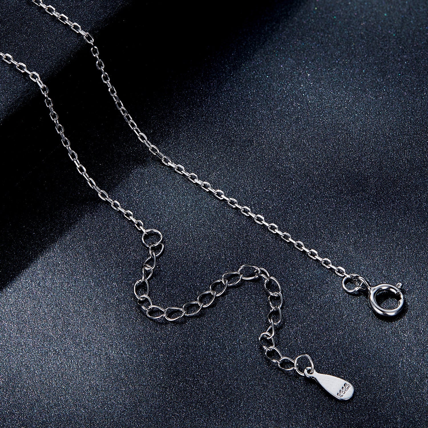 925 Sterling Silver Moissanite Necklace 39cm+5cm Length for Women