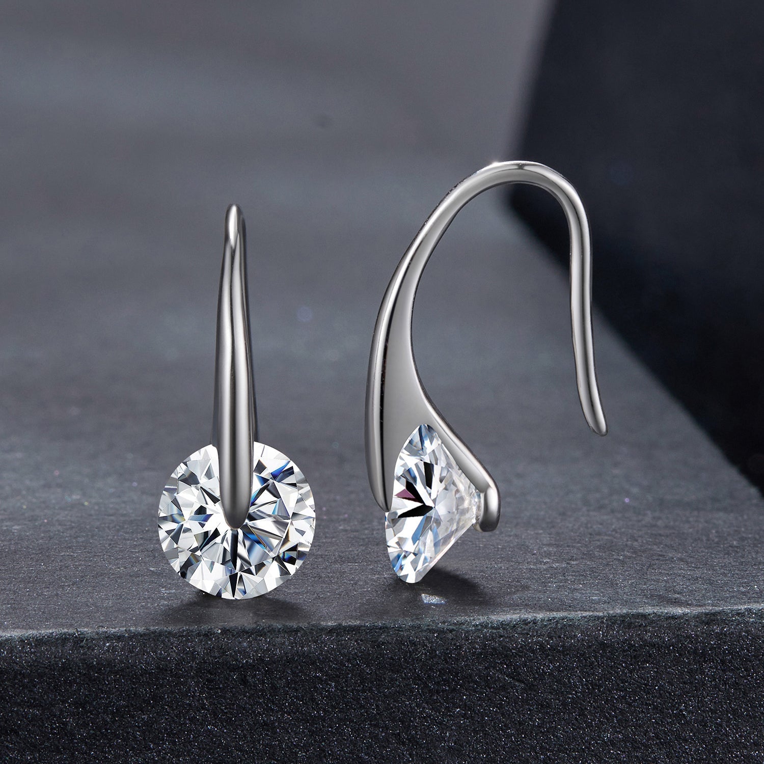 925 Sterling Silver Moissanite 1ct Earrings for Women