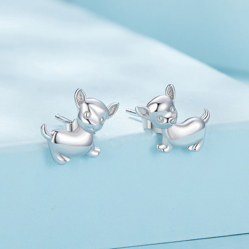 925 Sterling Silver Earrings Plated Platinum 10*12mm for Women