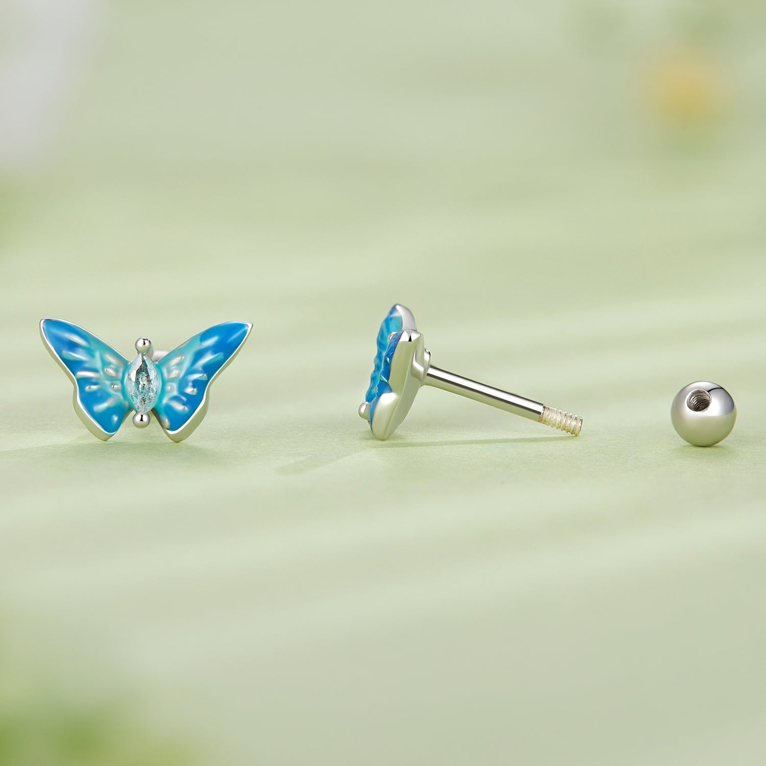 925 Sterling Silver Earrings with Enamel and CZ for Women
